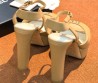 Женские кожаные босоножки Chanel на танкетке бежевые каблук 12 см 2026