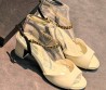 Женские кожаные босоножки Chanel молочные каблук 6,5 см 2026