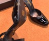 Женские кожаные туфли Chanel черные с лакированным носом каблук 8,5 см 2026