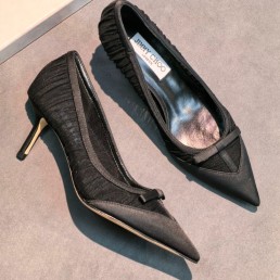 Женские текстильные туфли Jimmy Choo черные каблук 6 см 2026