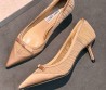 Женские текстильные туфли Jimmy Choo бежевые каблук 6 см 2026