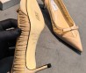 Женские текстильные туфли Jimmy Choo бежевые каблук 6 см 2026