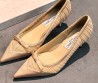 Женские текстильные туфли Jimmy Choo бежевые каблук 6 см 2026