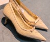 Женские текстильные туфли Jimmy Choo бежевые каблук 6 см 2026