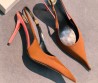 Женские атласные туфли Saint Laurent коричневые 2026