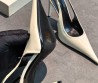 Женские кожаные лакированные туфли Saint Laurent белые 2026