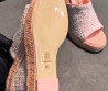 Женские комбинированные босоножки Chanel розовые на платформе 10 см 2026