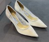 Женские текстильные туфли Jimmy Choo белые кружевные каблук 7,5 см 2026