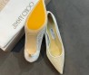 Женские текстильные туфли Jimmy Choo белые кружевные каблук 7,5 см 2026