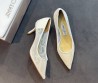 Женские текстильные туфли Jimmy Choo белые кружевные каблук 7,5 см 2026