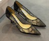 Женские текстильные туфли Jimmy Choo черные кружевные каблук 7,5 см 2026