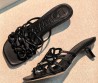 Женские кожаные мюли Loewe черные каблук 5 см 2026