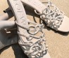 Женские кожаные мюли Loewe белые каблук 5 см 2026