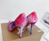 Женские кожаные туфли с камушками Christian Louboutin розовые с голубым каблук 10 см 2026