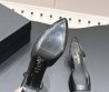Женские кожаные туфли Chanel черные с атласным носом каблук 6 см 2026