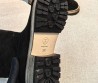 Женские замшевые сапоги Chanel черные на молнии 2026