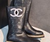 Женские кожаные сапоги Chanel черные на молнии 2026