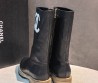 Женские кожаные сапоги Chanel черные на молнии 2026