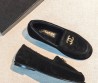 Женские замшевые лоферы с мехом Chanel черные 2026