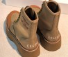 Женские текстильные ботинки Celine бежевые с кожаным носом 2026