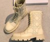 Женские кожаные ботинки на шнуровке Christian Dior молочные 2026