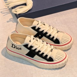 Женские текстильные кеды Christian Dior белые с черными вставками 2026