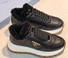 Женские кожаные кроссовки с мехом Prada черные 2026