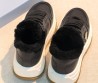 Женские кожаные кроссовки с мехом Prada черные 2026