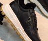 Женские кожаные кроссовки с мехом Prada черные 2026