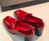 Женские кожаные туфли Chanel красные глянцевые каблук 7 см 2026