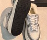 Женские комбинированные кроссовки с мехом на платформе Chanel белые с серебряным 2026