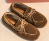 Женские меховые мокасины Miu Miu коричневые 2026