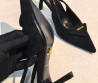 Женские замшевые туфли Prada черные с открытой пяткой 2026