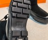 Женские замшевые сапоги с мехом Hermes черные с кожаными элементами 2026