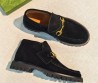 Женские замшевые ботильоны Gucci Horsebit черные 2026