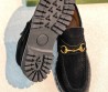Женские замшевые ботильоны Gucci Horsebit черные 2026