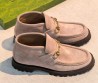 Женские замшевые ботильоны Gucci Horsebit бежевые 2026