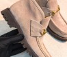 Женские замшевые ботильоны Gucci Horsebit бежевые 2026