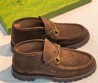 Женские замшевые ботильоны Gucci Horsebit коричневые 2026