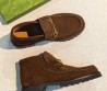 Женские замшевые ботильоны Gucci Horsebit коричневые 2026