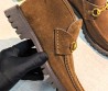 Женские замшевые ботильоны Gucci Horsebit коричневые 2026
