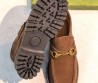 Женские замшевые ботильоны Gucci Horsebit коричневые 2026