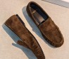 Женские замшевые лоферы Saint Laurent коричневые 2026