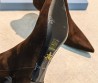 Женские замшевые ботильоны Prada коричневые каблук 5 см 2026