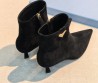 Женские замшевые ботильоны Prada черные каблук 5 см 2026