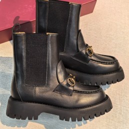 Женские кожаные ботинки челси Gucci черные 2026