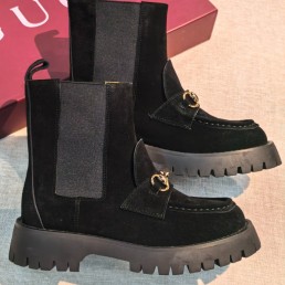 Женские замшевые ботинки челси Gucci черные 2026
