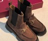 Женские замшевые ботинки челси Gucci коричневые 2026