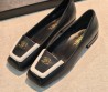 Женские кожаные балетки Chanel черные с квадратным носом 2026