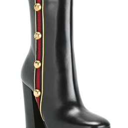 Женские кожаные сапоги Gucci черные